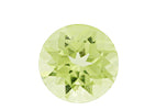 peridot round gemstone on a white background